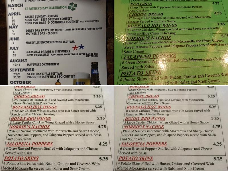 O'Rourke's Pub Menu