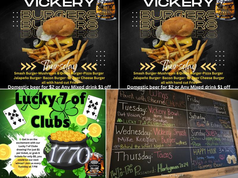 Vickery Pub and Grub Menu