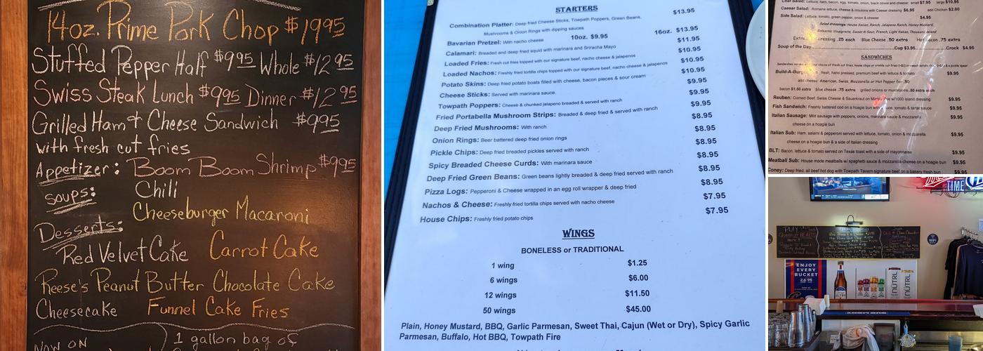 Towpath Tavern Menu