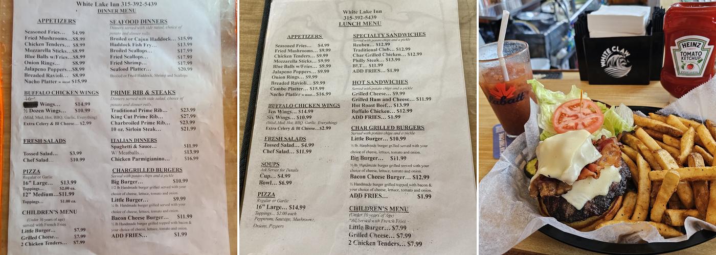 White Lake Inn Menu