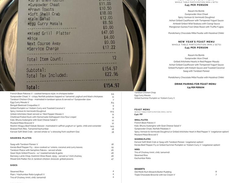 Gunpowder Soho Menu