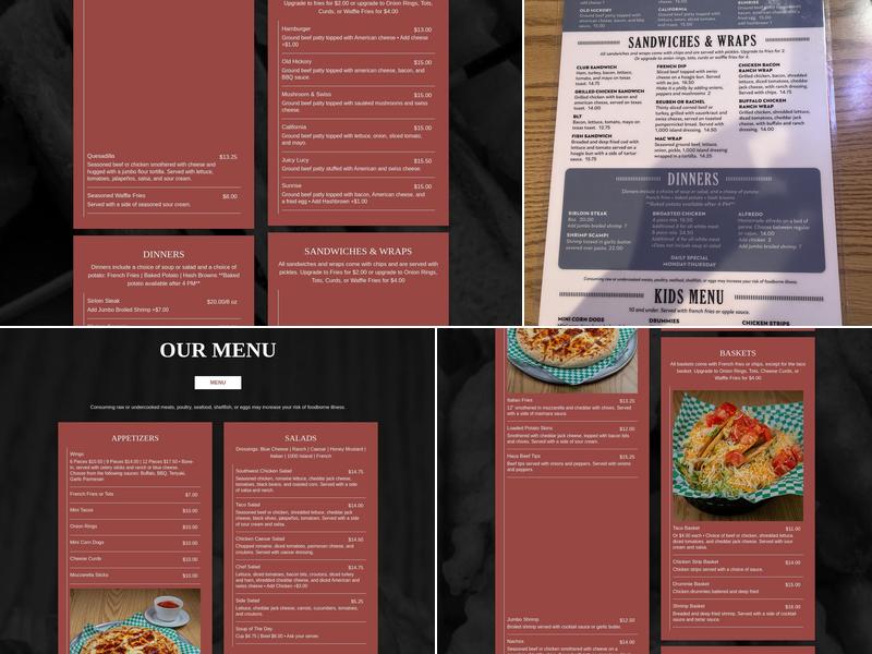 Stein Haus Menu