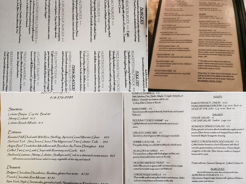 Ausable Inn Menu