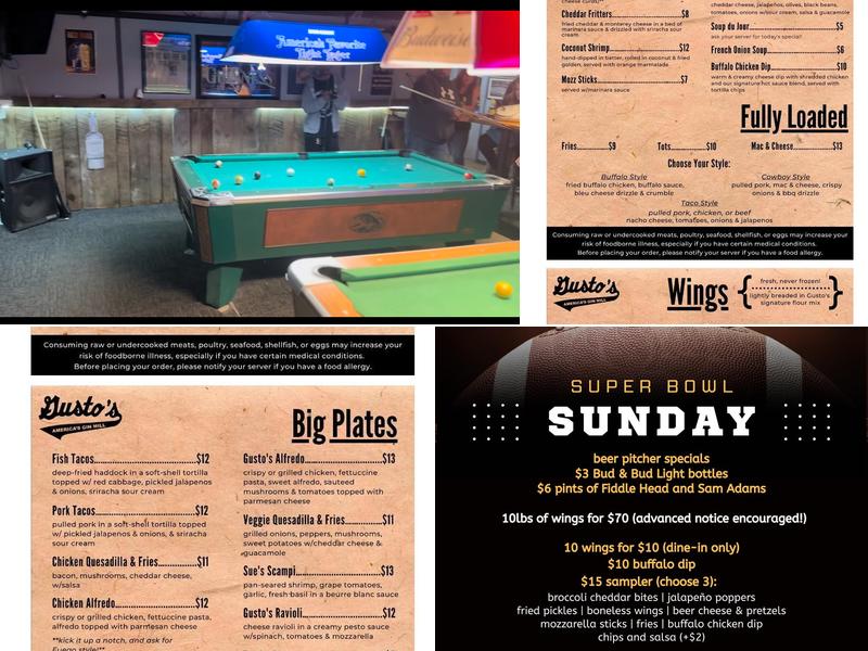 Gusto's Menu