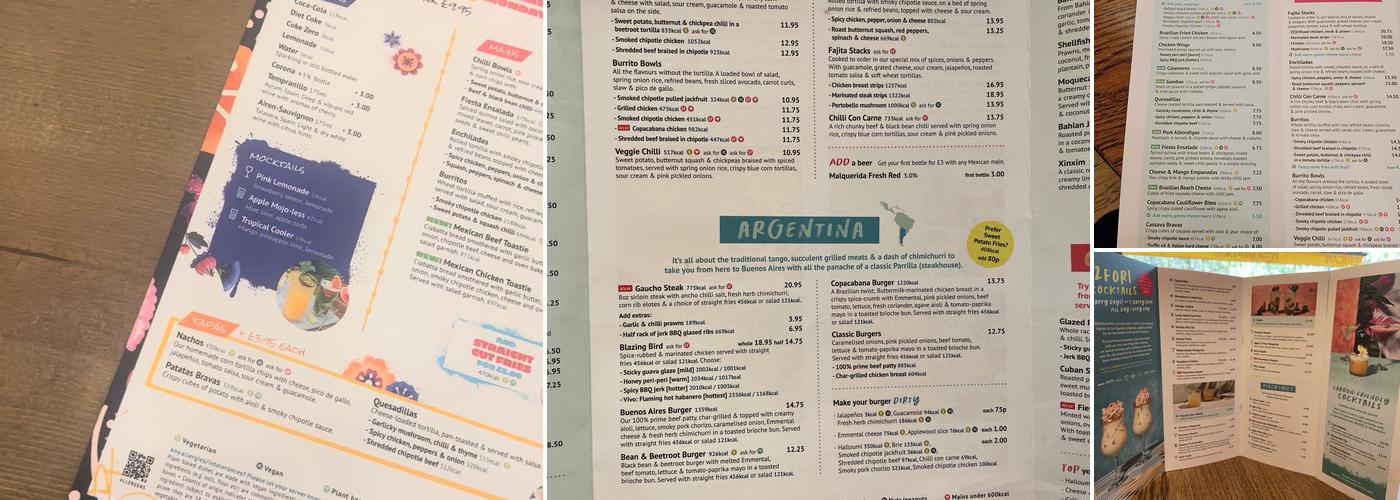 Las Iguanas - Ealing Menu