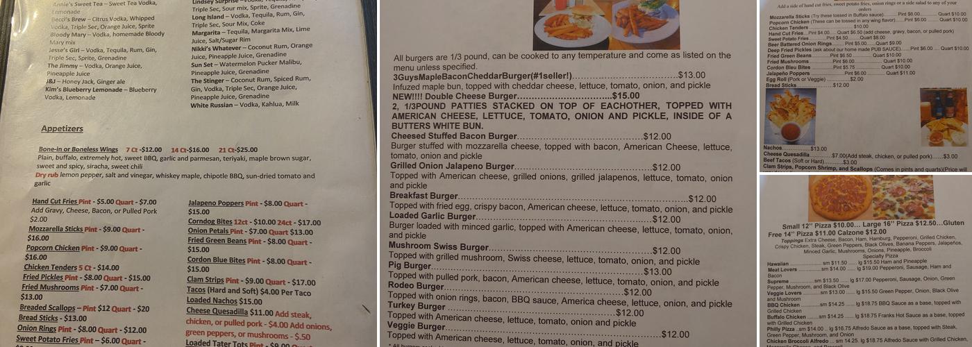 The Pub Menu