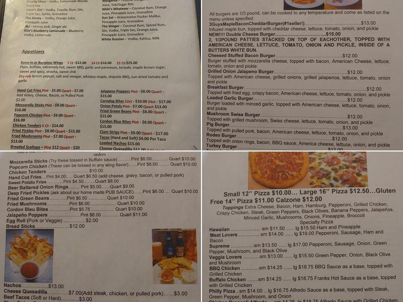 The Pub Menu