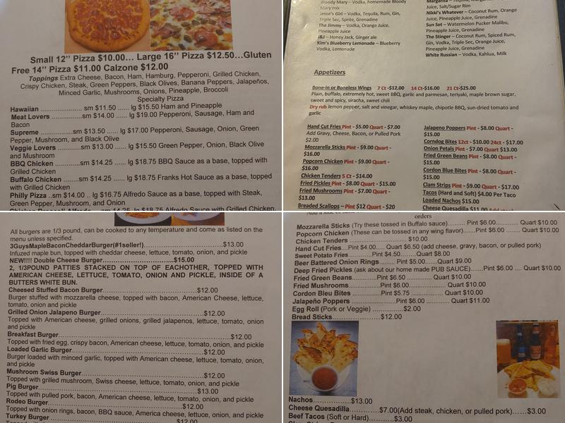 The Pub Menu