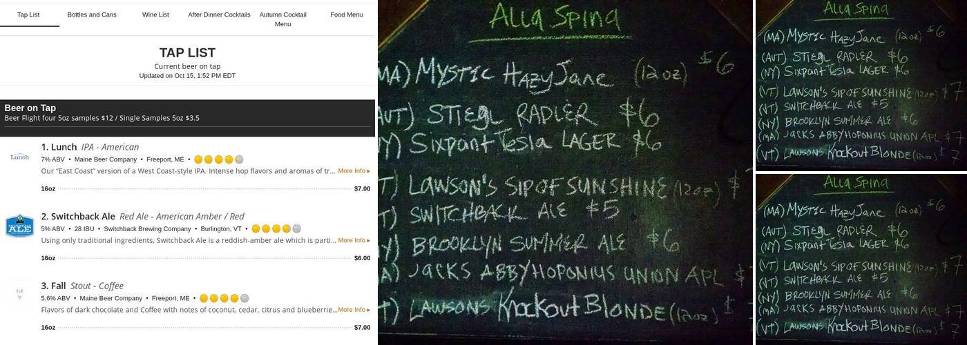 Hostel Tevere Menu