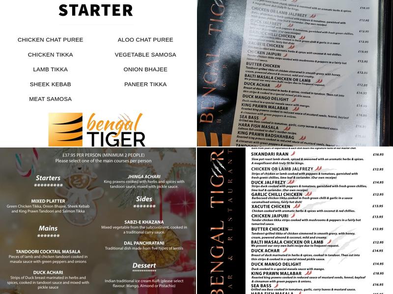 Bengal Tiger Restaurant - Old Street, Shoreditch - EC1 Menu