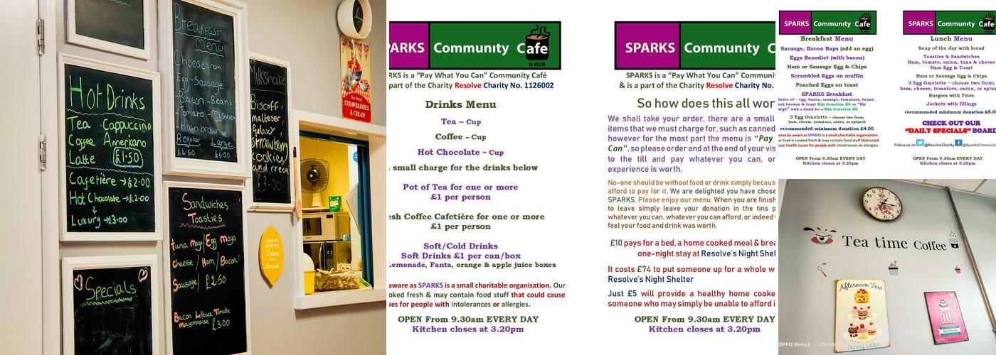 Sparks Community Cafe Menu