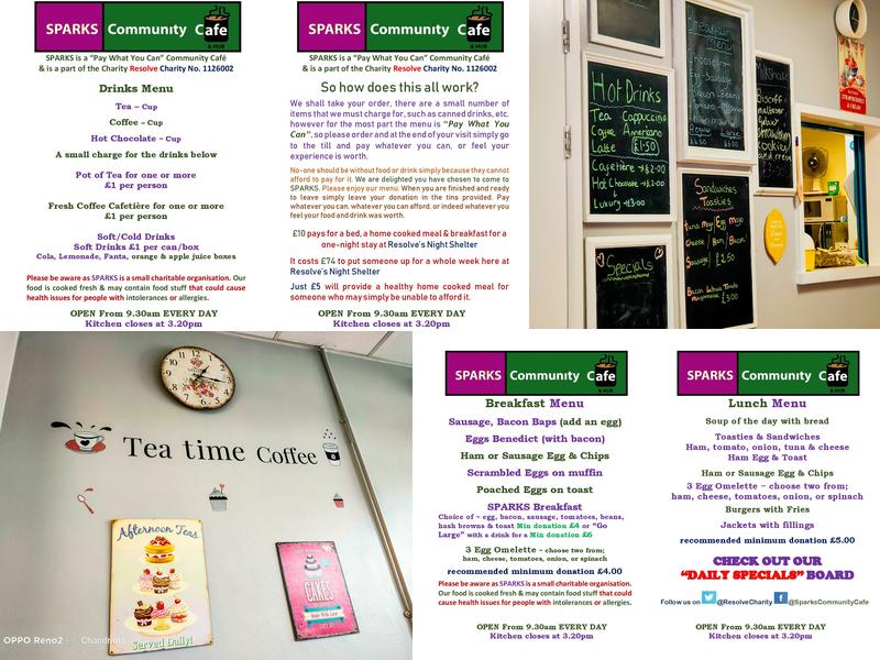 Sparks Community Cafe Menu