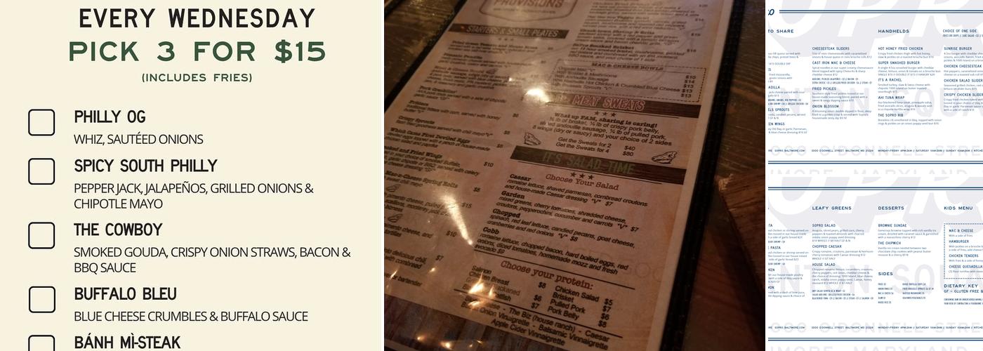 Sopro Menu