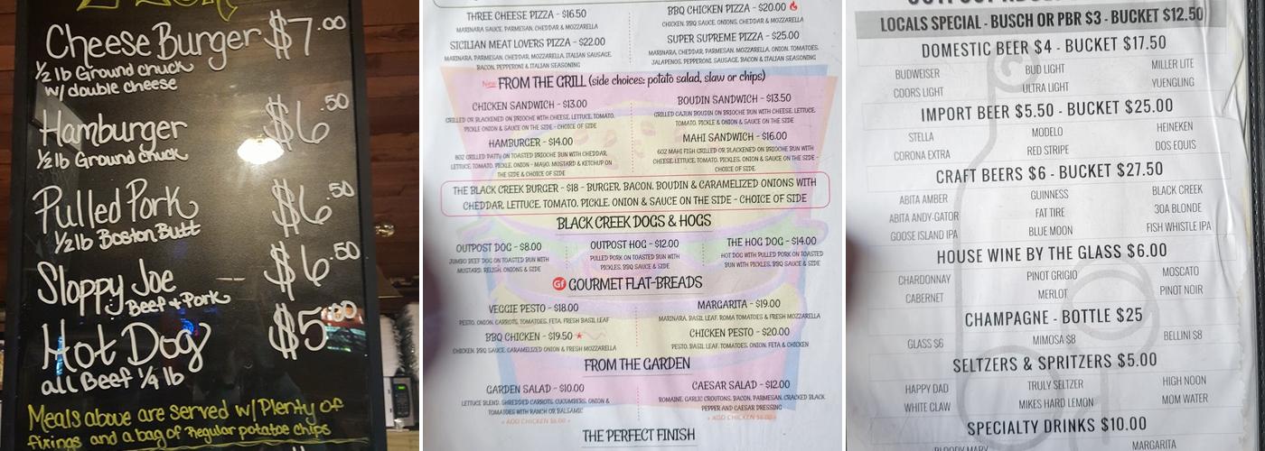 Paradise At The Outpost Menu