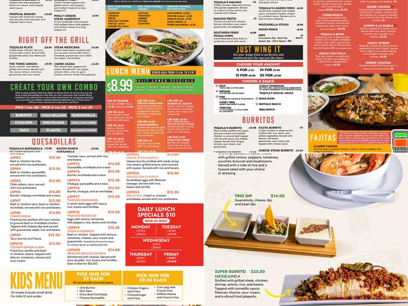 Tequila's Mexican Restaurant Menu