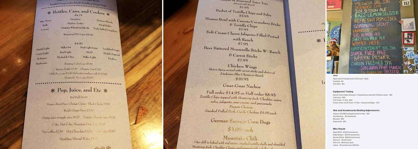Pucci's Pub Menu