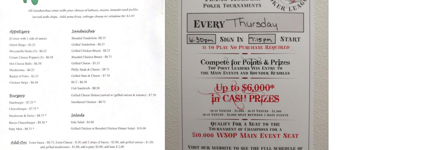 Bridget's Blarney Stone Menu