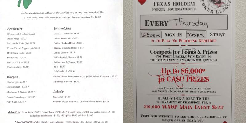 Bridget's Blarney Stone Menu