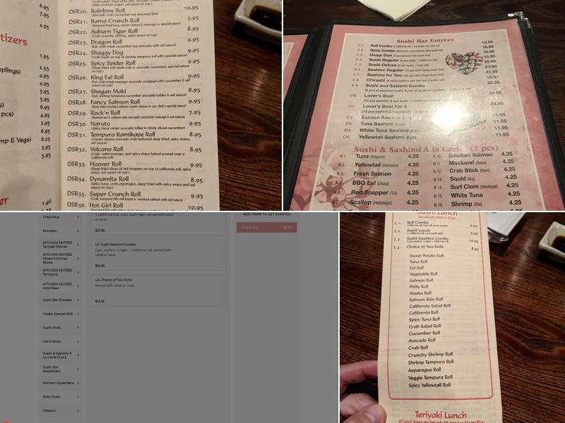 Osaka Sushi Bar & Japanese Cuisine Menu