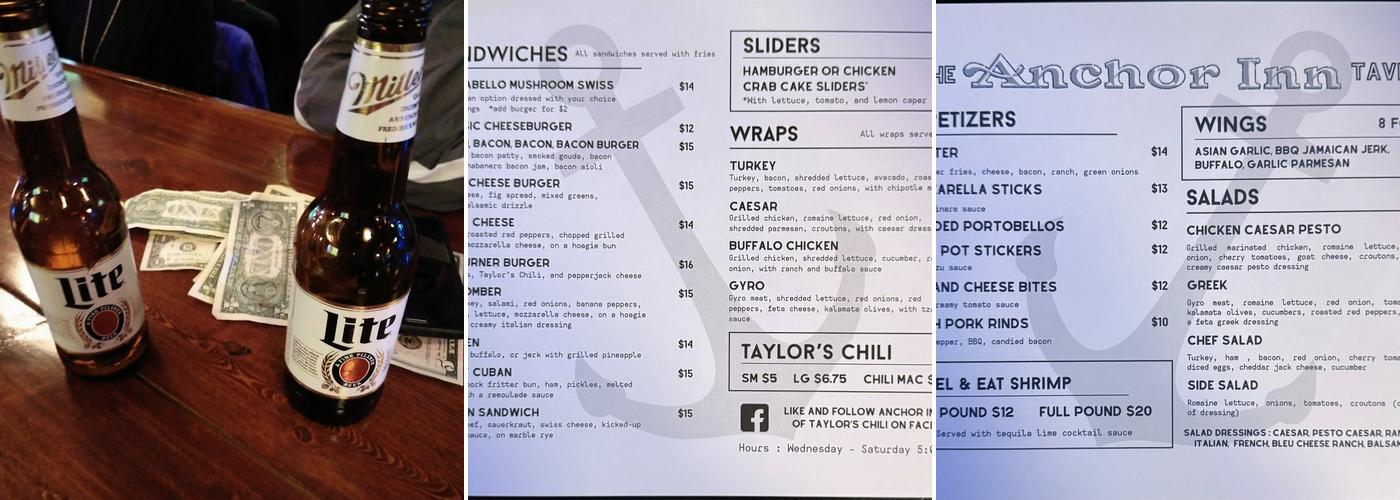 Anchor Inn Menu