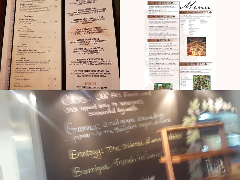 Walker's Bluff Menu