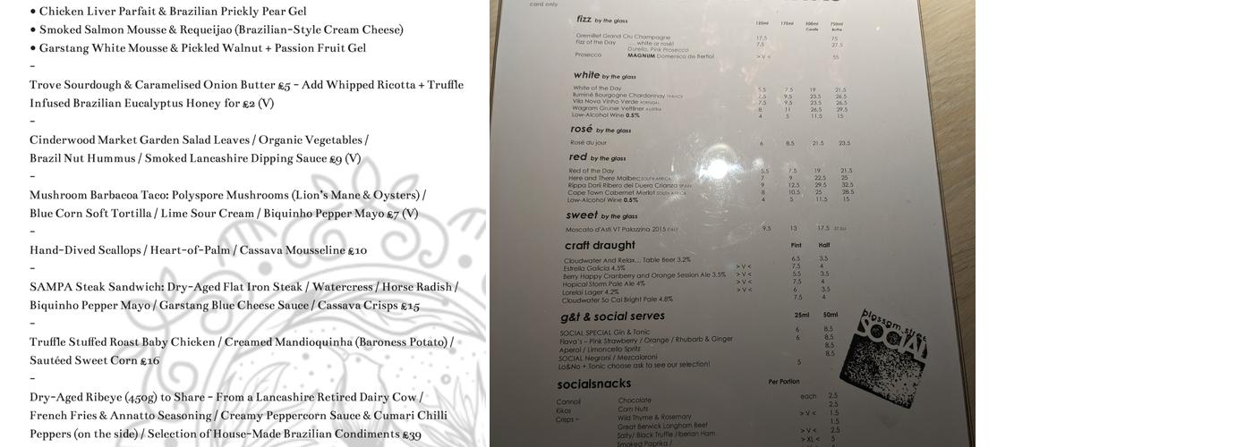Blossom Street Social Menu