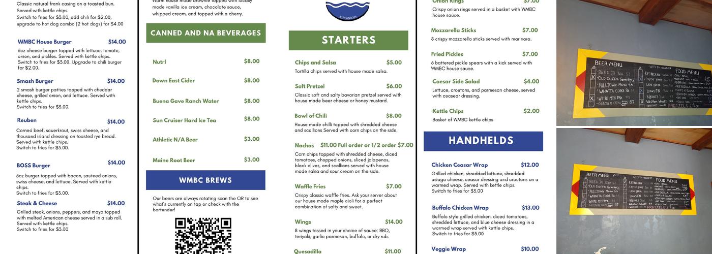 White Mountain Brewing Menu