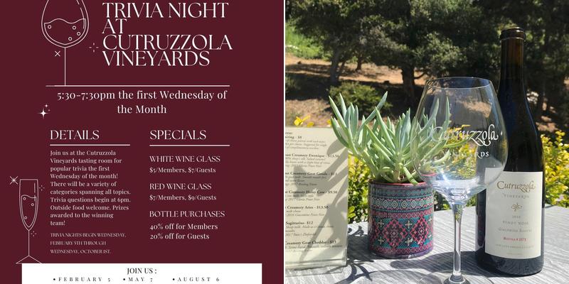 Cutruzzola Vineyards Menu