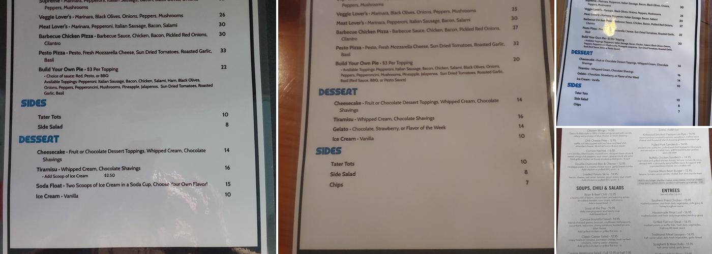 The Cornice Menu