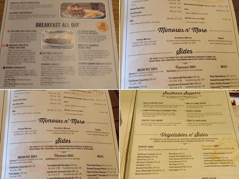 Cracker Barrel Old Country Store Menu