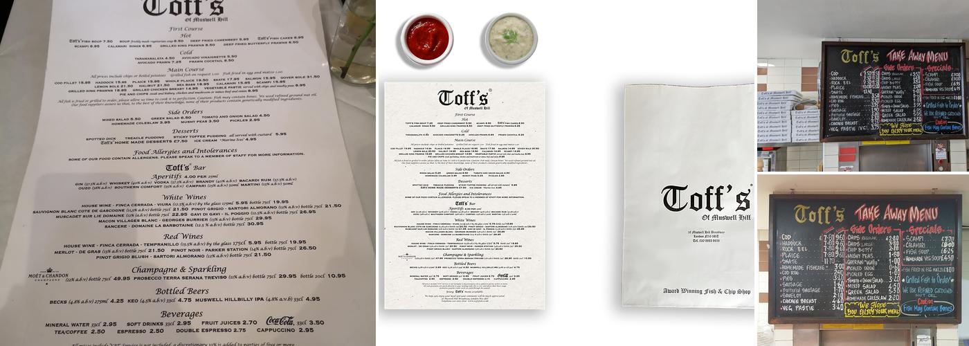 Toff’s of Muswell Hill Menu