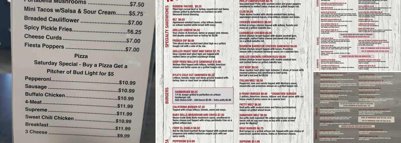 Rusty Nail Bar & Grill Menu