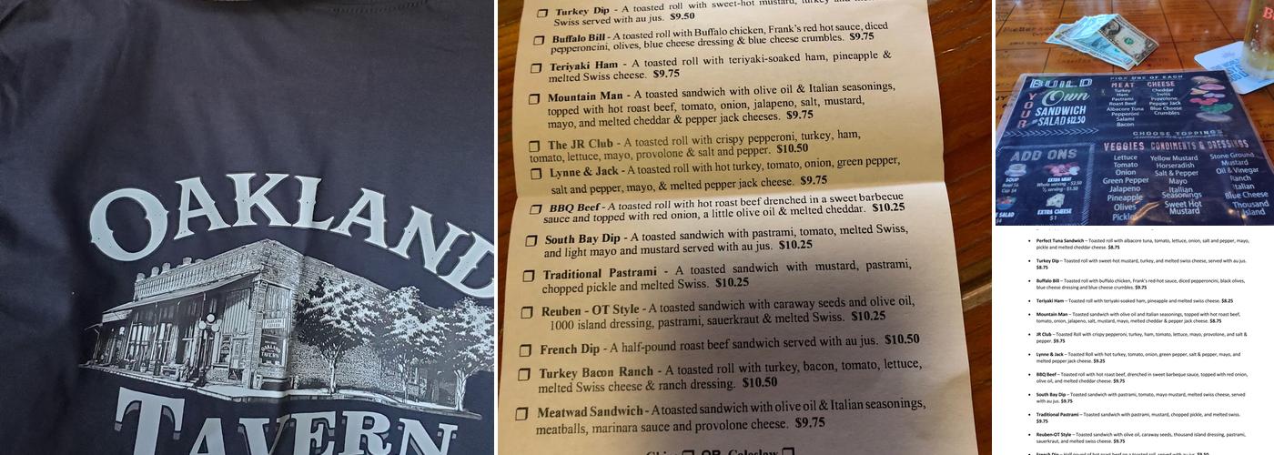 Oakland Tavern Menu