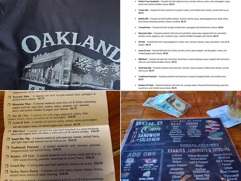 Oakland Tavern Menu