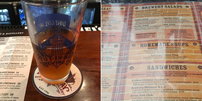Put-in-Bay Brewery and Distillery Menu