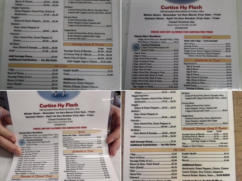 Curtice Hy flash Menu