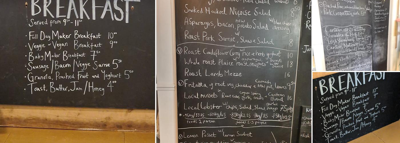 The Canteen at Maker Heights Menu