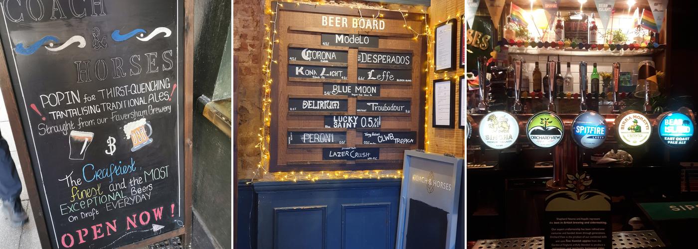 Coach and Horses Menu