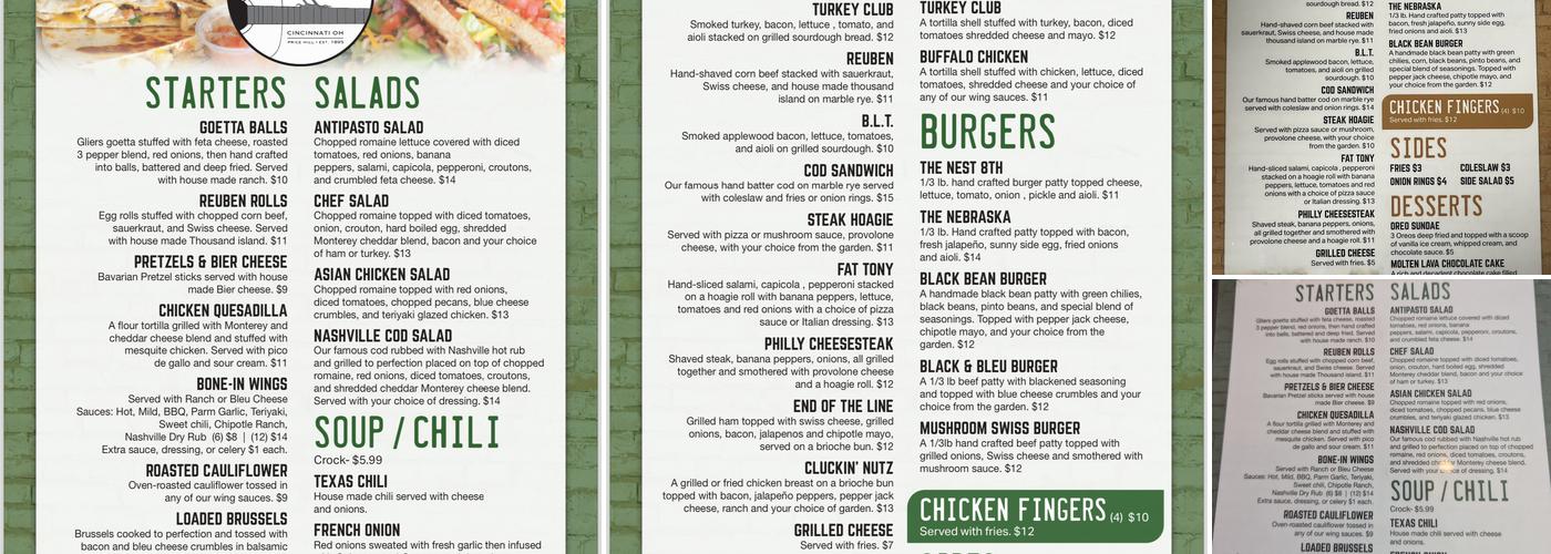 The Crow's Nest Menu