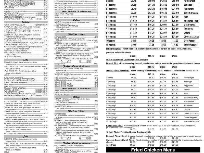 Beer & Wine Depot Menu