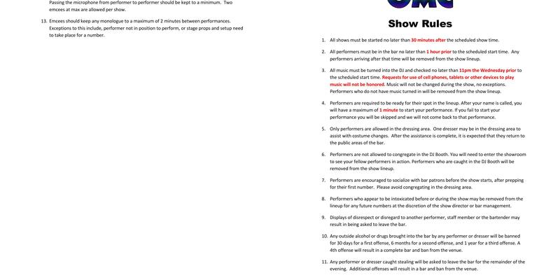 Omaha Mining Co Menu