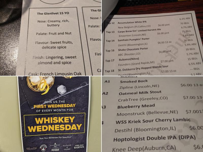Library Pub Menu