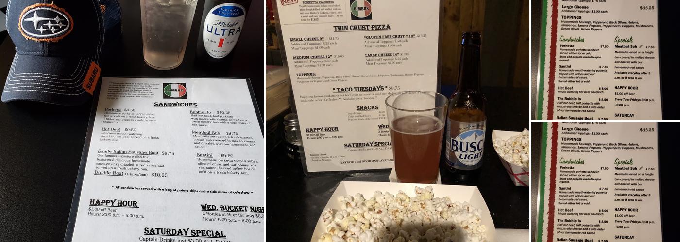 Bimbo's Wine Press Menu