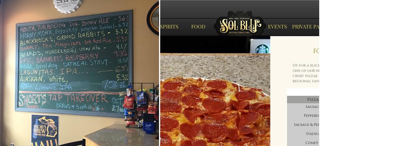 Sol Blu Lounge & TapRoom Menu