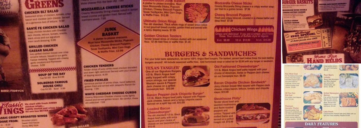 Solbergs Menu