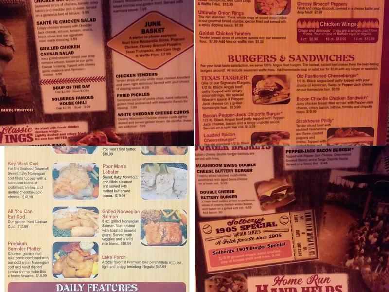 Solbergs Menu