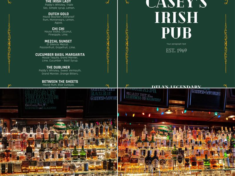 Casey's Irish Pub Menu