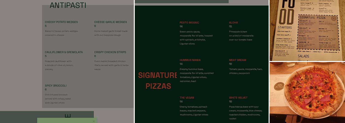 Green Mosaic Pizza Cafe Menu