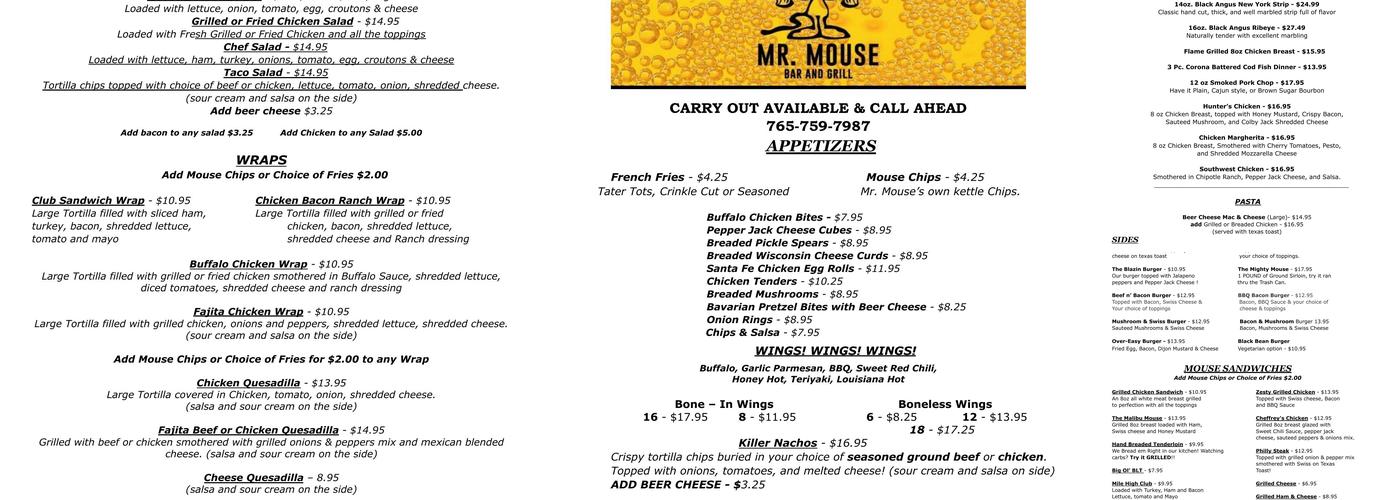 Mr Mouse Menu