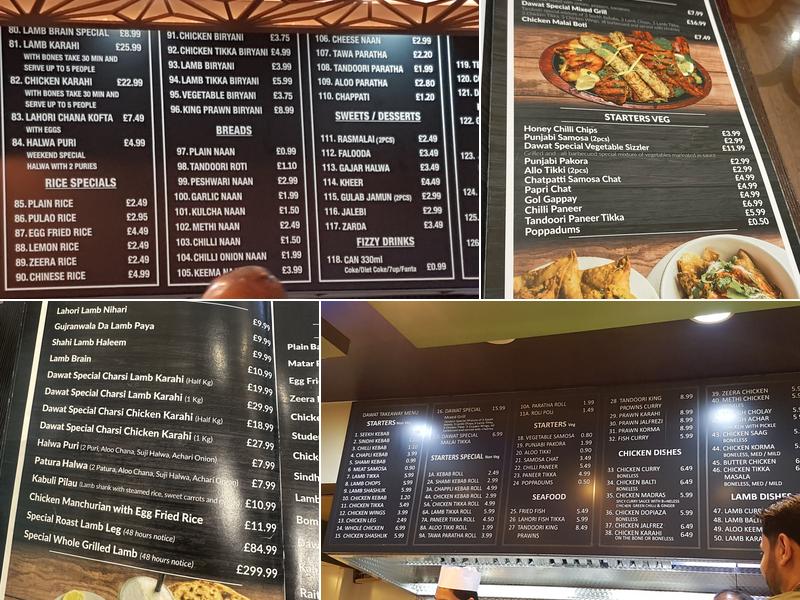 Dawat Tooting Menu